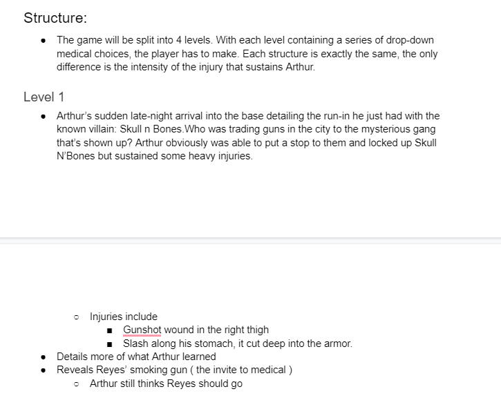 narrative level layout