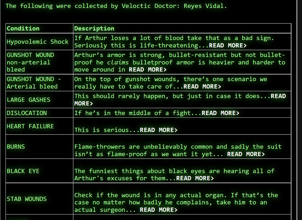 injuries implemented