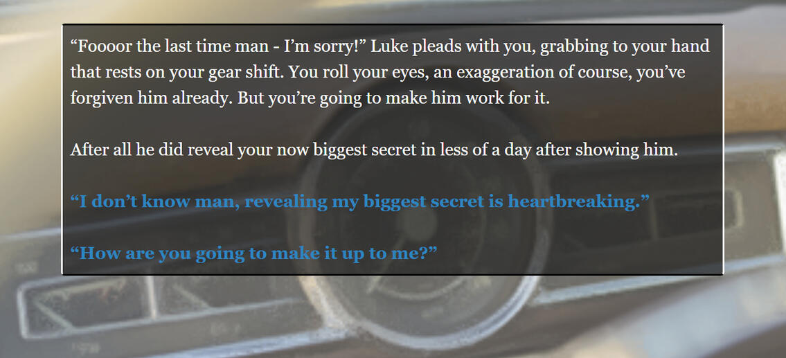 a scene with a choice